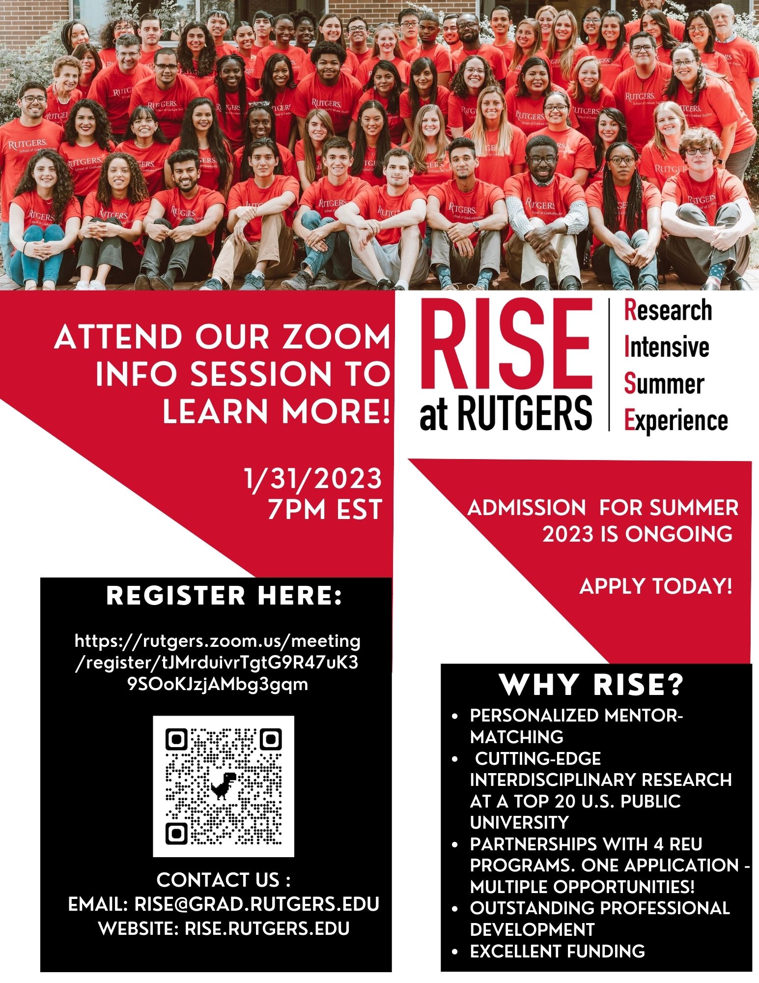 RISE at Rutgers Summer Research Info Session and Application